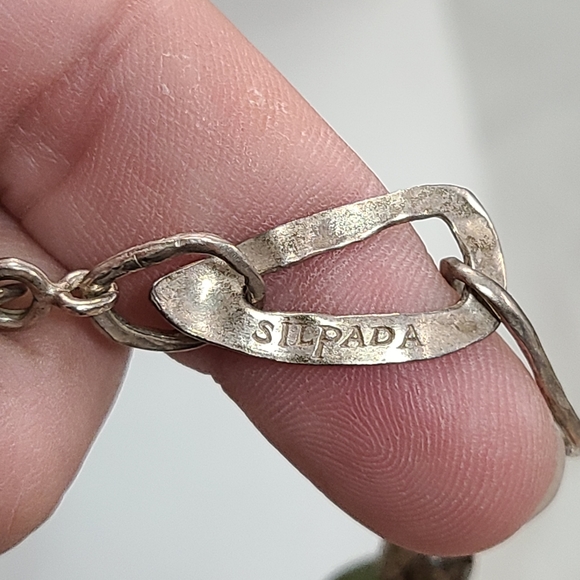 Silpada Sterling Link Necklace With Jade, Citrine, & Smoky Quartz - Retired - Picture 5 of 6